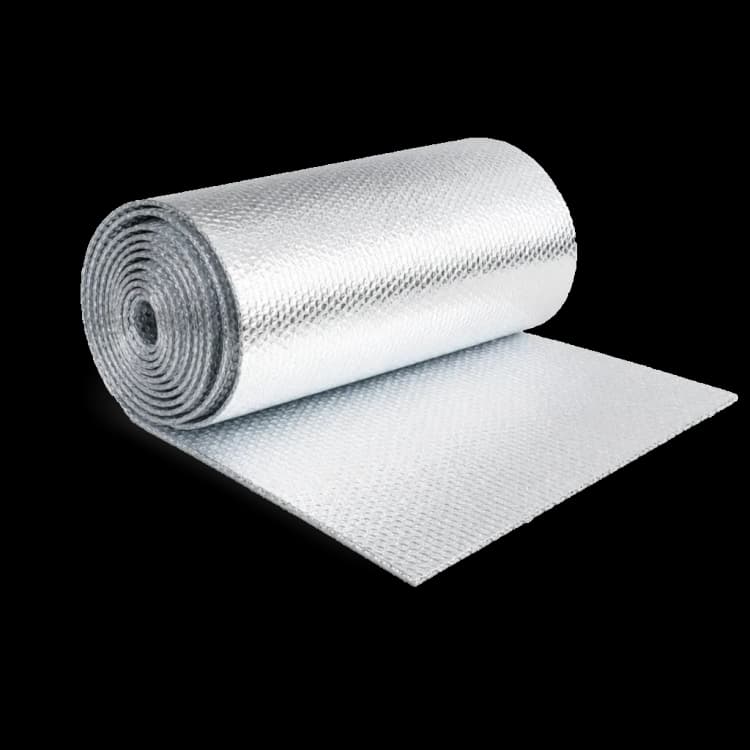 Reflective aluminum foil roof insulation roll.