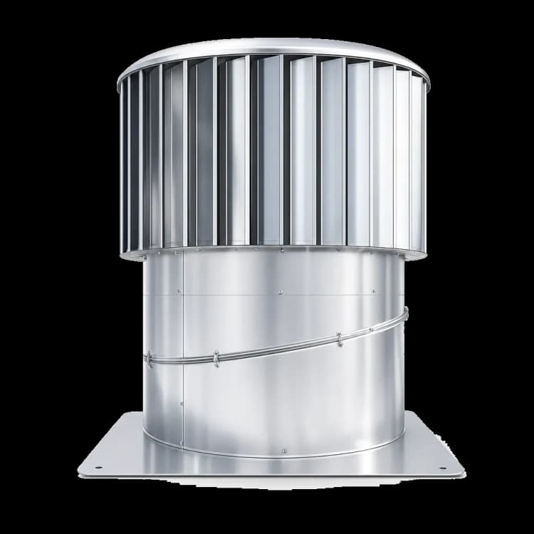 Silver Hurricane industrial wind-driven roof ventilator.