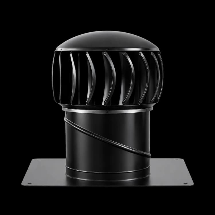 Black SupaVent wind-driven roof ventilator.